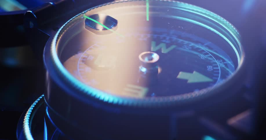 Compass bobs as it rotates and spins