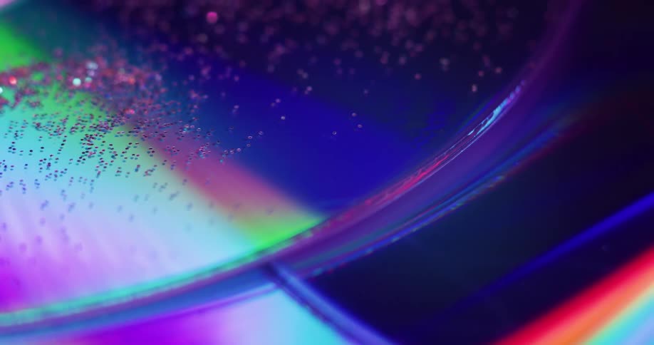 The disc is turning under the light