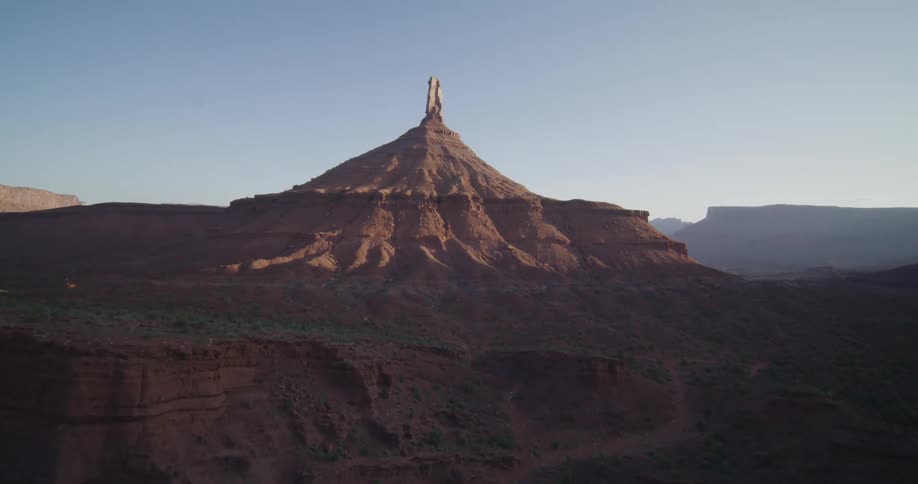 A rock formation o top of a canyon