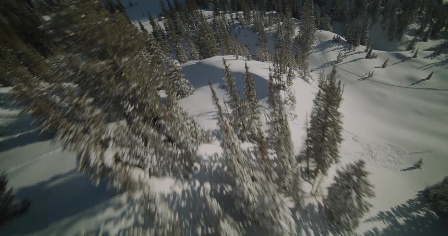 The mountain is covered with snow