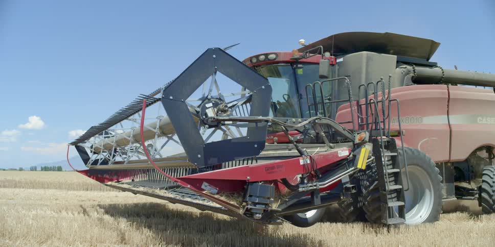 A farm machine spins