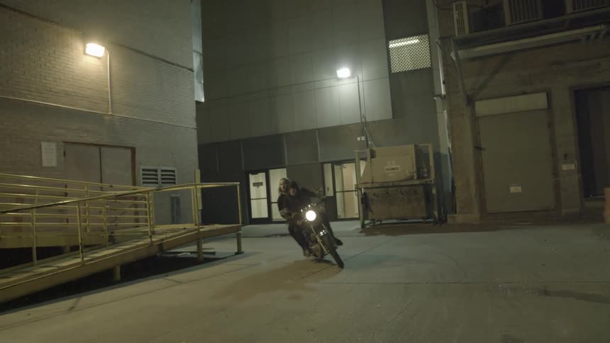 Goth Man On Motorcycle