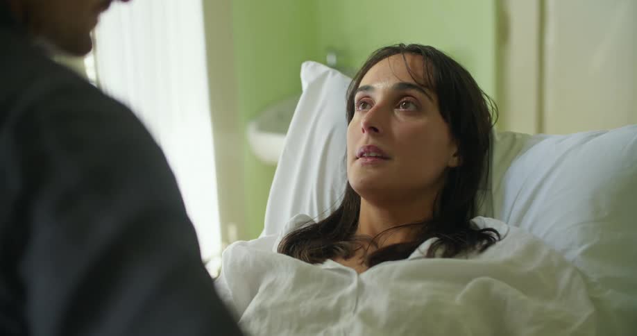 A patient is talking in the hospital