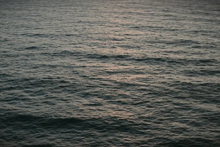 View on the ocean in the evening sun