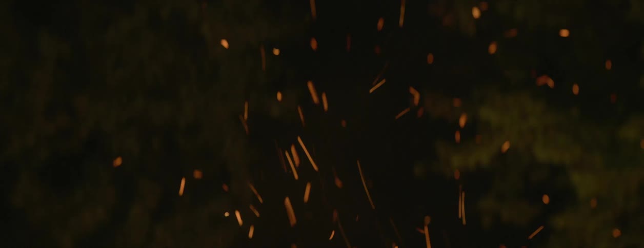 A view of a fire outdoors