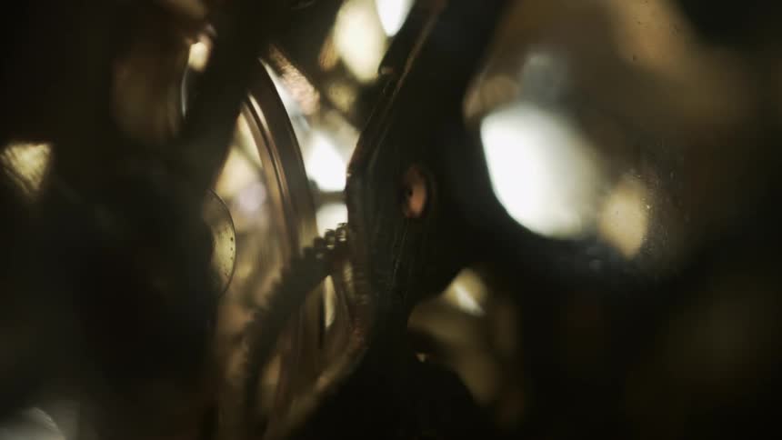 Gears in a watch move rapidly