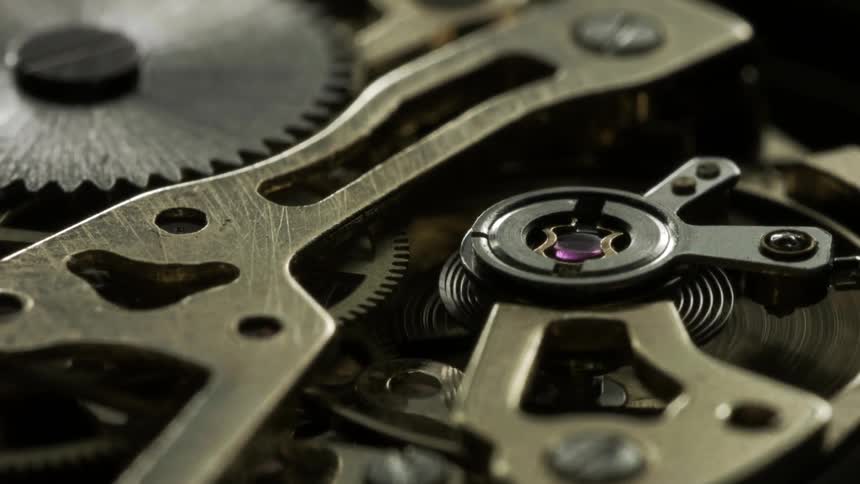 Close up of gears rotating and working