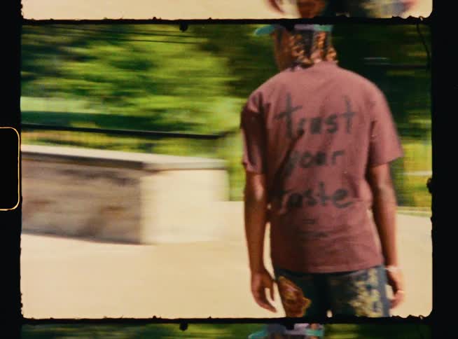 A man is riding the skateboard in the park