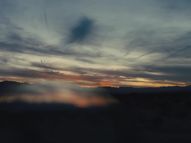 The silhouette of hills and ridges at sunset