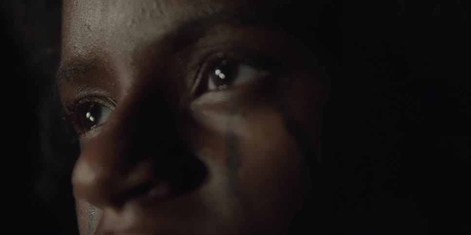 A close up of a woman's eyes