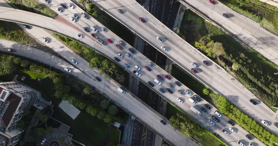 Heavy traffic sits at a standstill on a highway