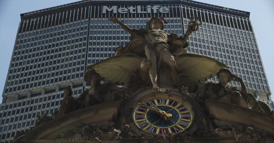 Grand Central Station Clock and Statue Close-Up in NYC