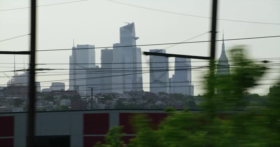 The city ahead is covered in fog