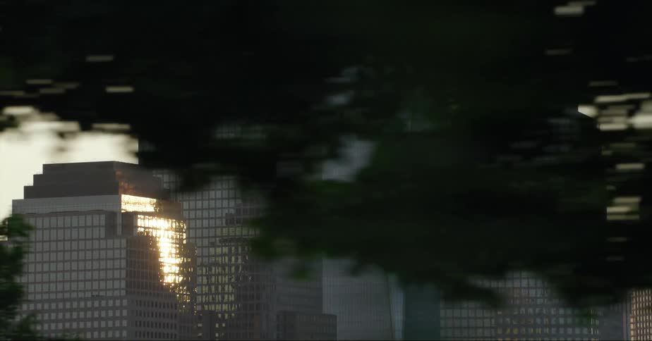 The sun is rising on the city