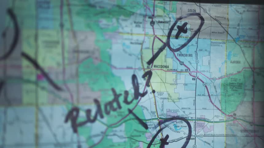 Circled xs on a map indicate related crimes