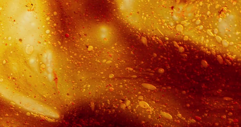 The liquid mixes and turns