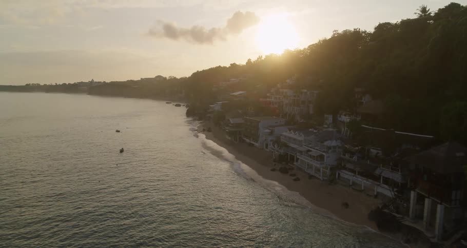 An aerial view of the coast