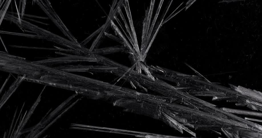 A view of ice crystals forming