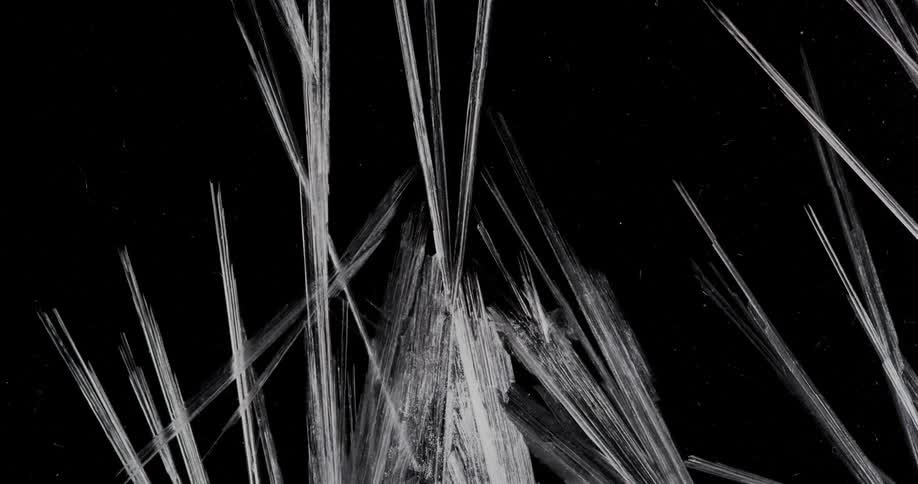 A view of ice forming under a microscope