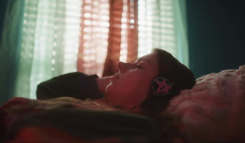 A woman napping in a room