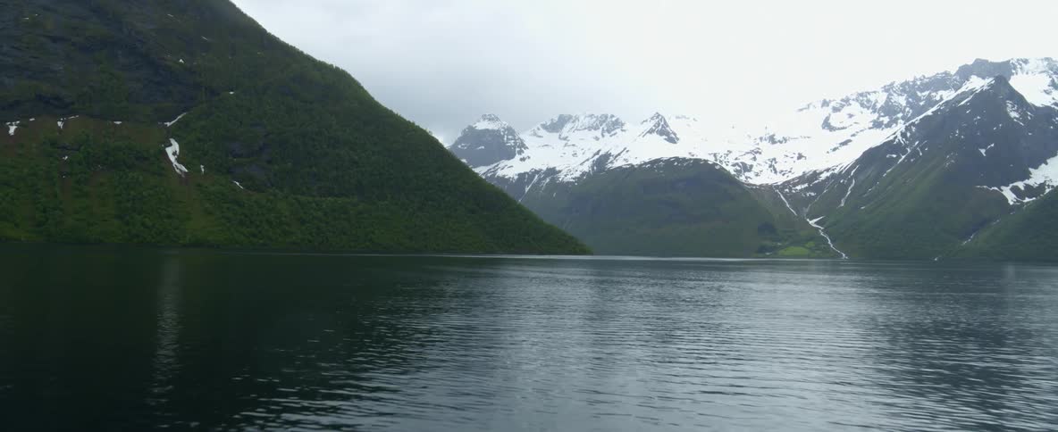 Rippled water at the base of Norway fjords