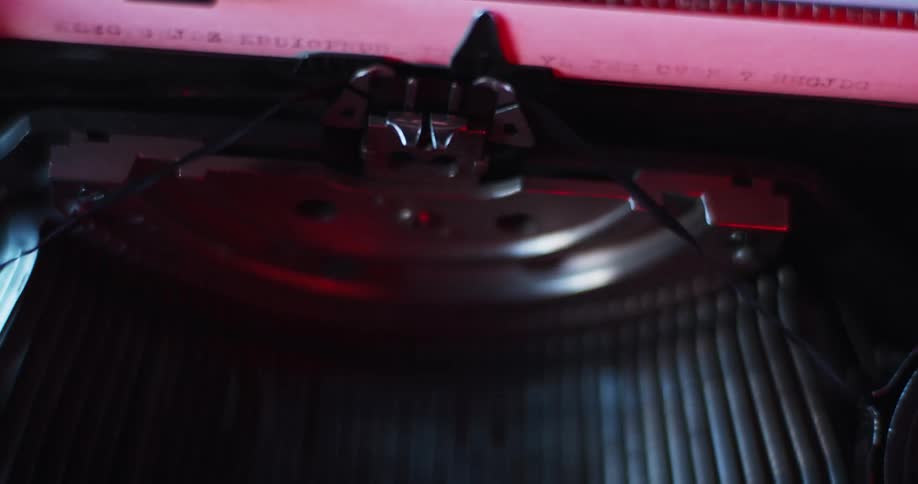 Type bars are moving as a typewriter is being used