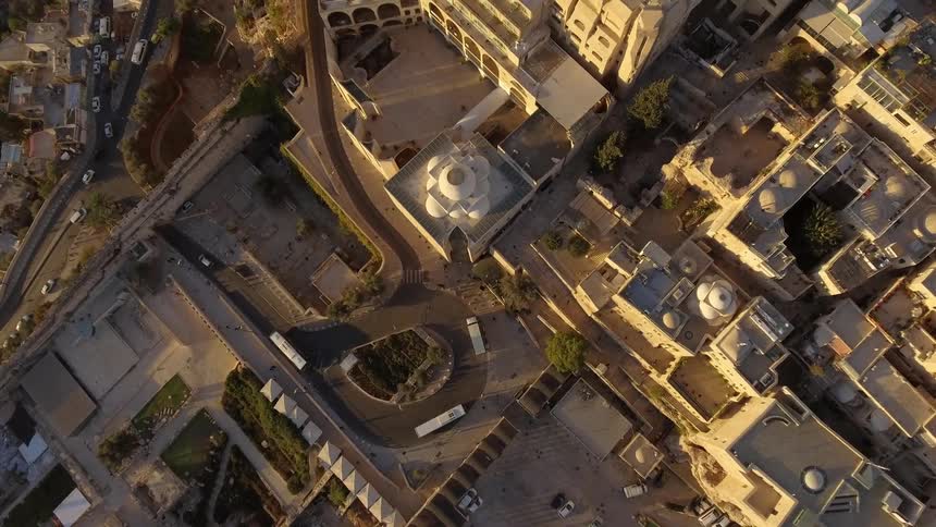 An aerial view of downtown