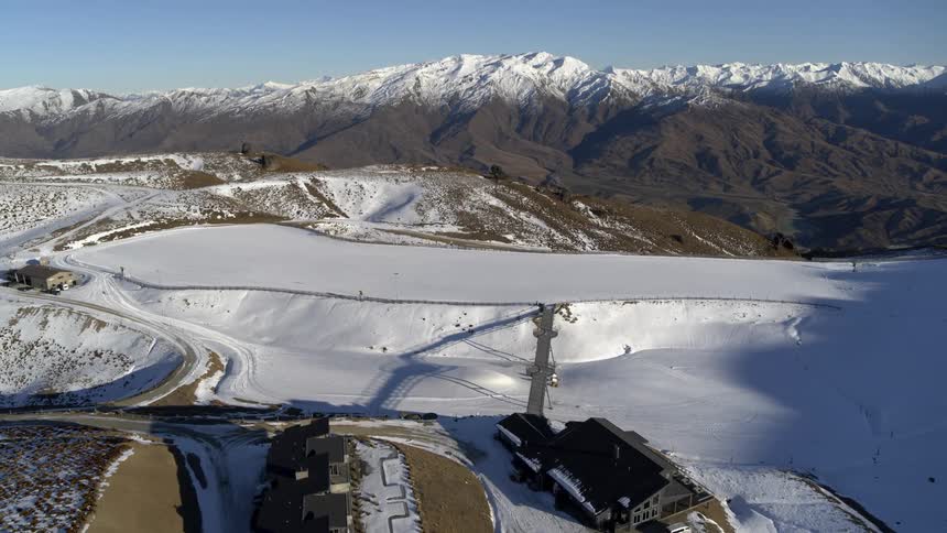 The mountains are covered with snow