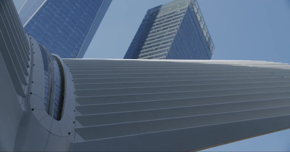 Roof of the world trade center station path in new york city at morning