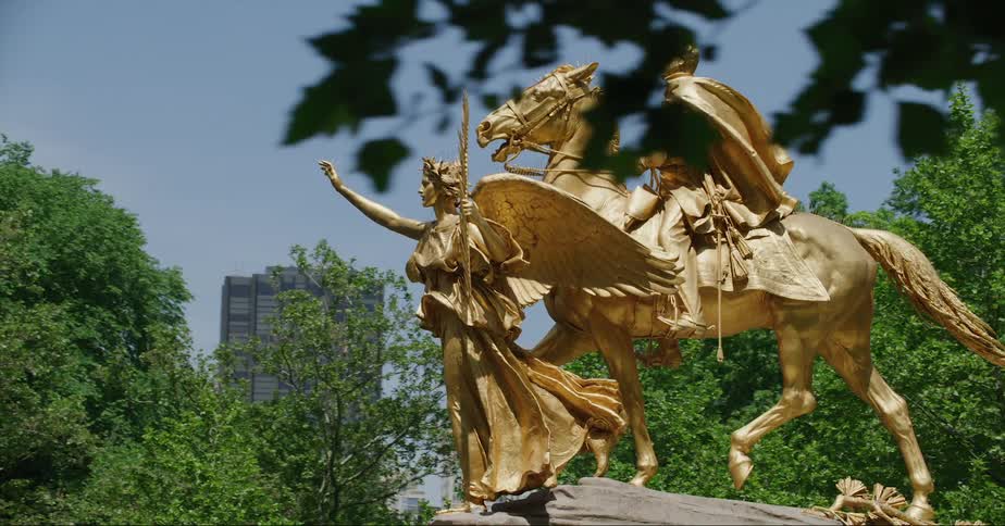 Statue of the angel tecumseh sherman located in central park new york city