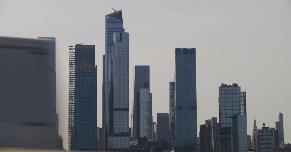 The skyline of a major metropolitan area is filled with towering skyscrapers