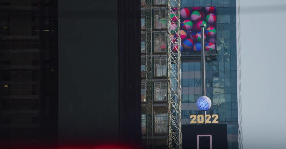 New years eve ball in new york city at evening