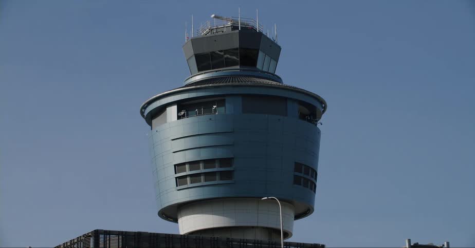 A control tower at an airport
