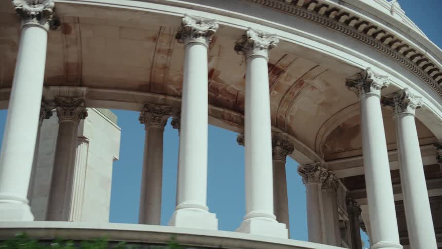 A monument with large columns