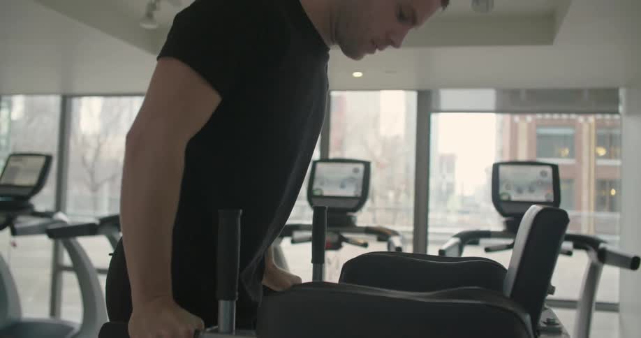 A man working out in a gym
