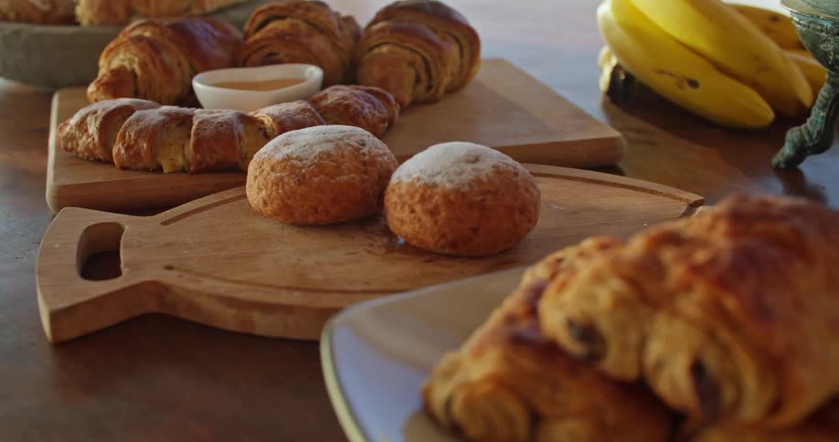 Food is being displayed on a table