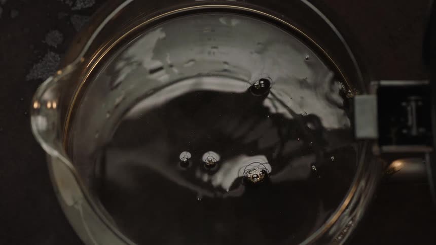 Water bubbling and rippling in a kettle