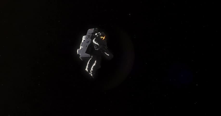 A astronaut floating in space