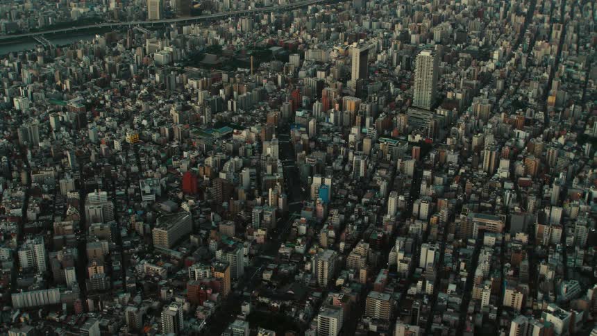 A large city densely packed with apartment buildings and towers