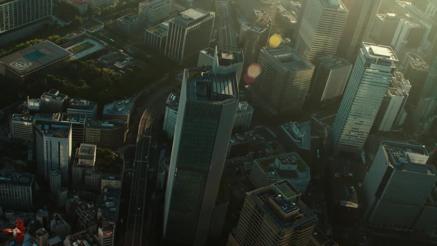 An aerial view of cities with buildings