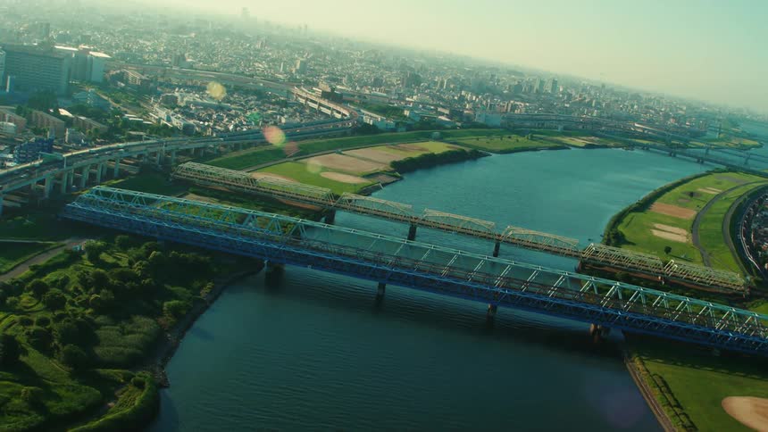 The bridge leads to the city