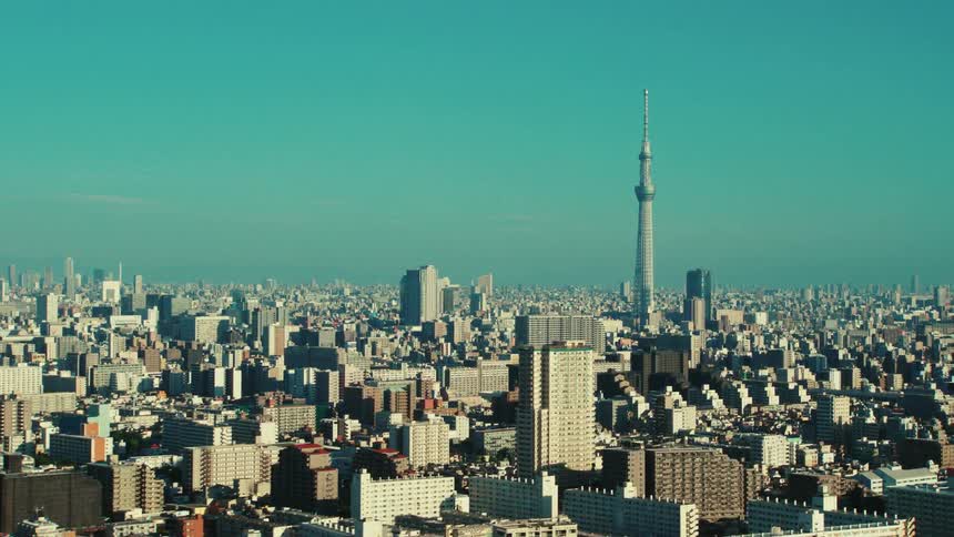 An aerial view of a city