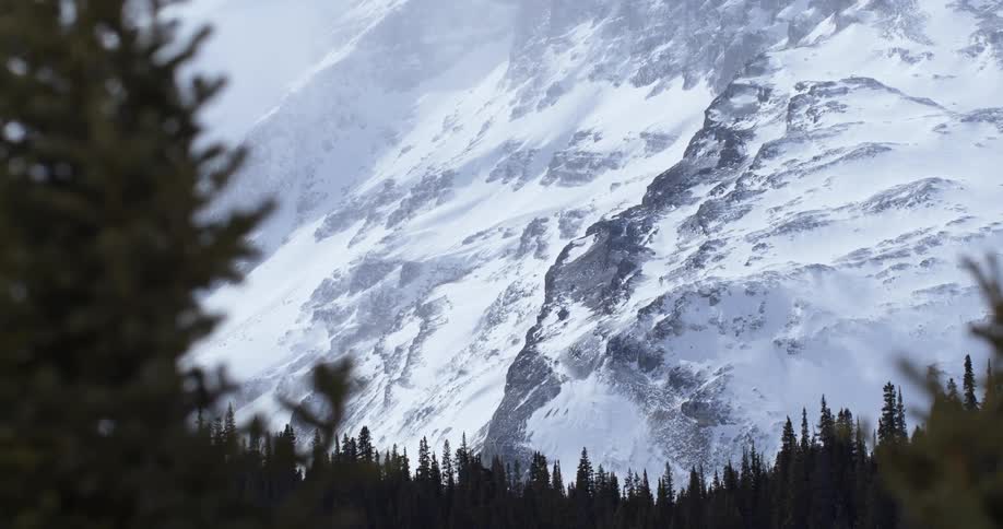 A very snow-covered mountainous hillside