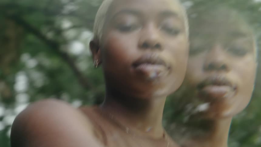 A woman outdoors