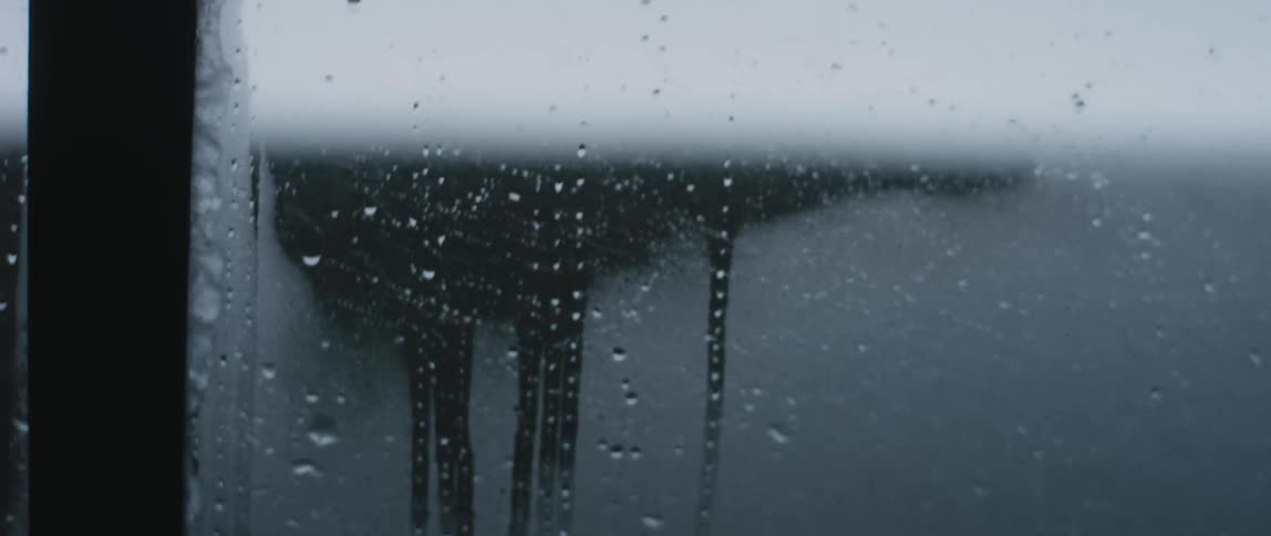 The window is covered with water