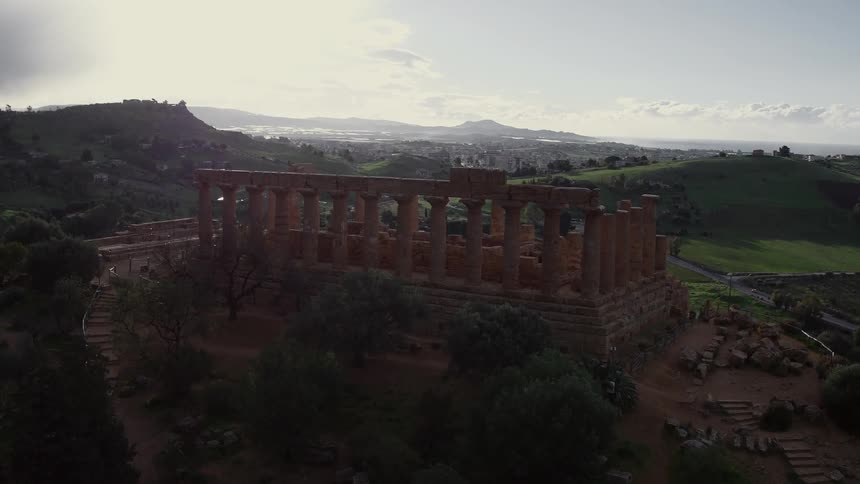 An ancient ruined building on a hill