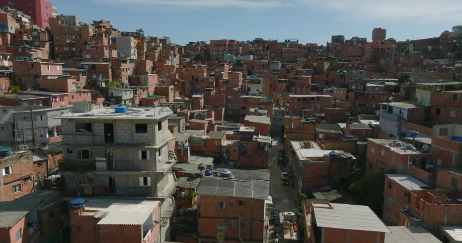 Arial view of a crowded city with buildings close together