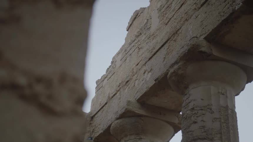 Stone pillars of an ancient building
