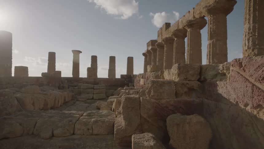 The remnants of a coliseum in the daytime