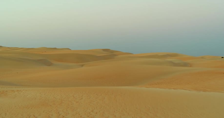 Aerial view of desert with sand dunes